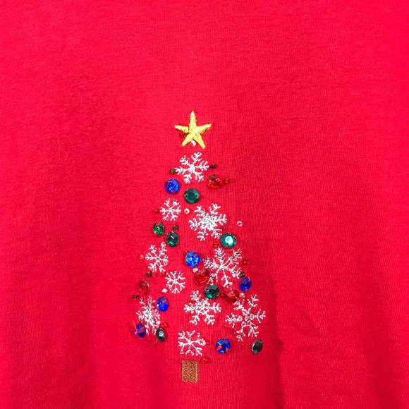 Carolyn Taylor shirt top Christmas tree  holiday - Picture 3 of 5